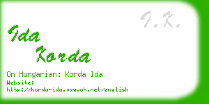 ida korda business card